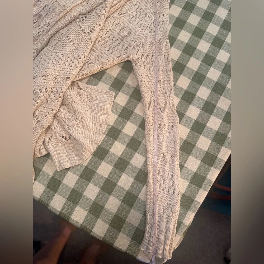 Lucky Brand Beige Open-Knit Cardigan - Picture 10 of 10